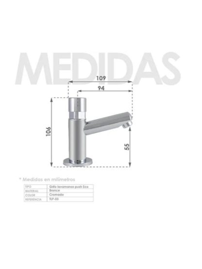 Grifo lavamanos push eco - Imagen 4