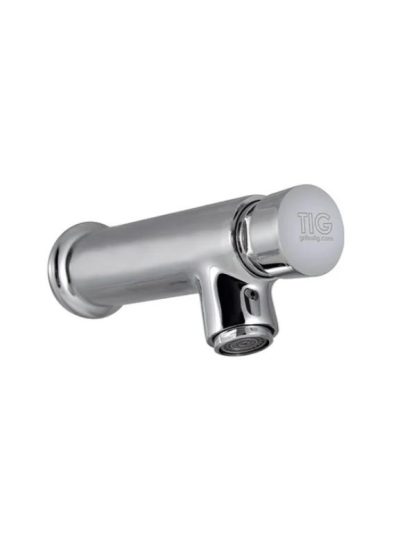 Grifo push de muro cromado para lavamanos - Imagen 3
