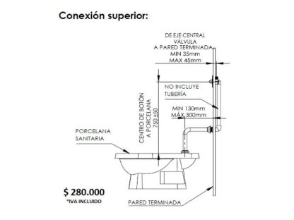 Push Sanitario Conexión Superior Cuerpo En Poliamida - Imagen 3